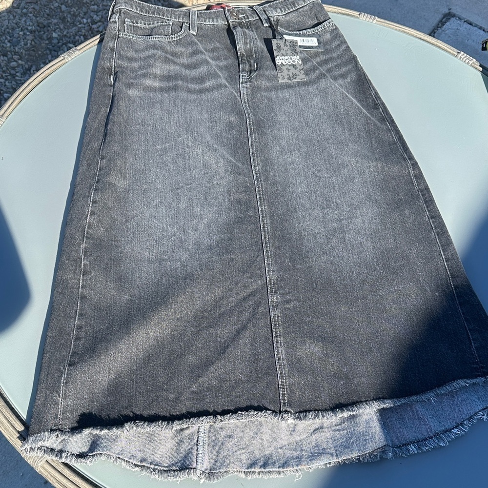 Johnny Was Sassoon Vienna back washed denim hi lo maxi skirt NWTS size 30” - Picture 2 of 9